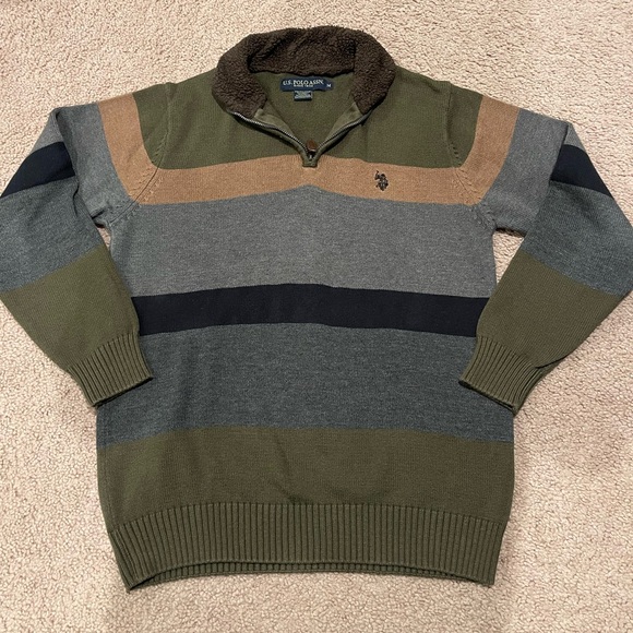 U.S. Polo Assn. Other - US POLO ASSN Men's Vintage Color Block Quarter Zip-Up Sweater